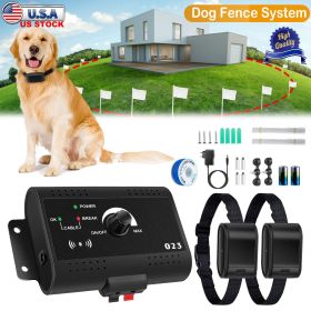 Electric Dog Fence System Pet Tone Shock Boundary Containment Water Resistant Collar Receiver For Small Medium Large Dog