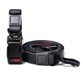 Trendy Gradient Printed PVC Dog Leash & Collar Set, Waterproof Durable Pet Lead with Unique Pattern, Adjustable for Small Medium Large Dogs (Pattern: Black Polka Dot, size: L)