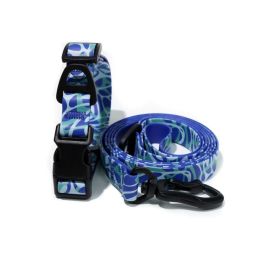 Waterproof UV embossed printing style traction rope set Traction Rope (Color: Blue ripples, size: 2.5cm*150cm)